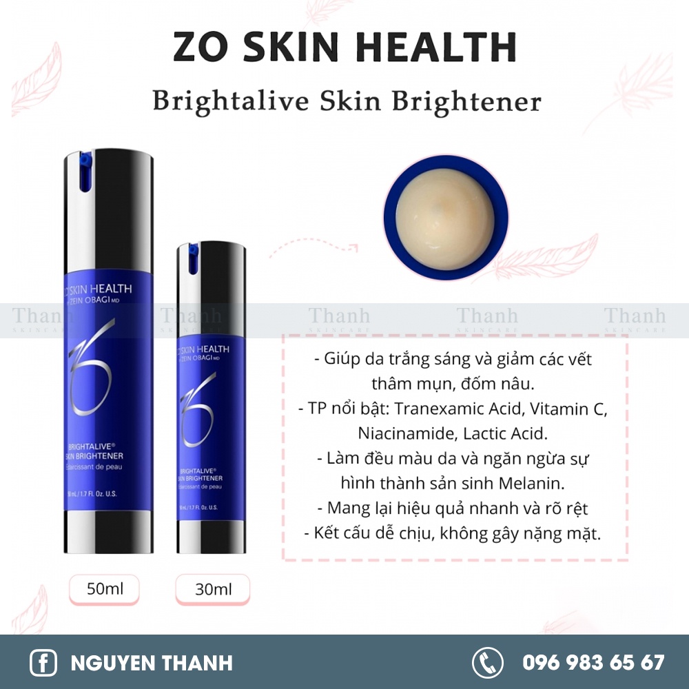 Kem dưỡng trắng sáng da mờ nám Brightalive Skin Brightener 30ml - 50ml