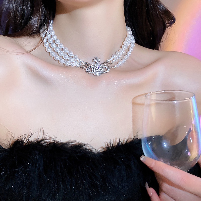 Vòng Cổ Choker Đính Hạt Ngọc Trai Cao Cấp Phong Cách Hàn Quốc