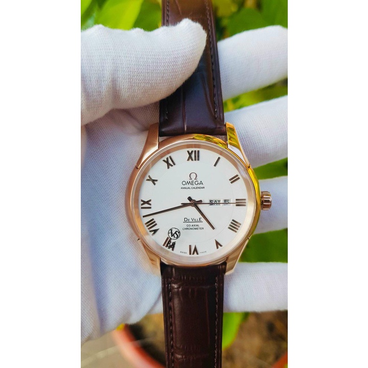 ĐỒNG HỒ NAM omega deville annual calendar 40mm kim la mã- automatic- máy thụy - chống nước- bảo hành 24 tháng