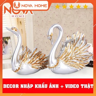 Tượng thiên nga vàng nhập khẩu trang trí nội thất