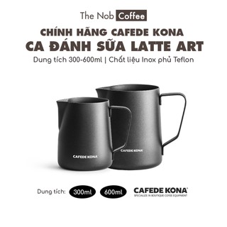 Ca đánh sữa inox phủ Teflon chống dính Cafede Kona dung tích 300ml & 600ml | Làm Capuchino, Latte Art