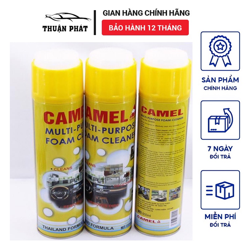 Chai Xịt Bọt Đa Năng Vệ Sinh Ghế Da Nội Thất Ô Tô Foam Cleaner hương chanh,lau siêu sạch,không ố d