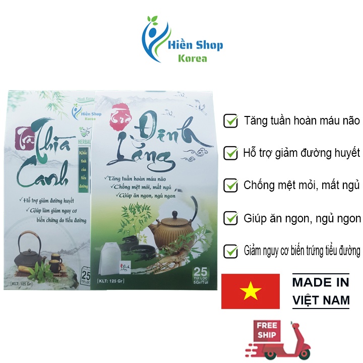 Trà đinh lăng, trà thìa canh, tăng tuần hoàn máu, chống mệt mỏi, mất ngủ, giúp ăn ngon, ngủ ngon