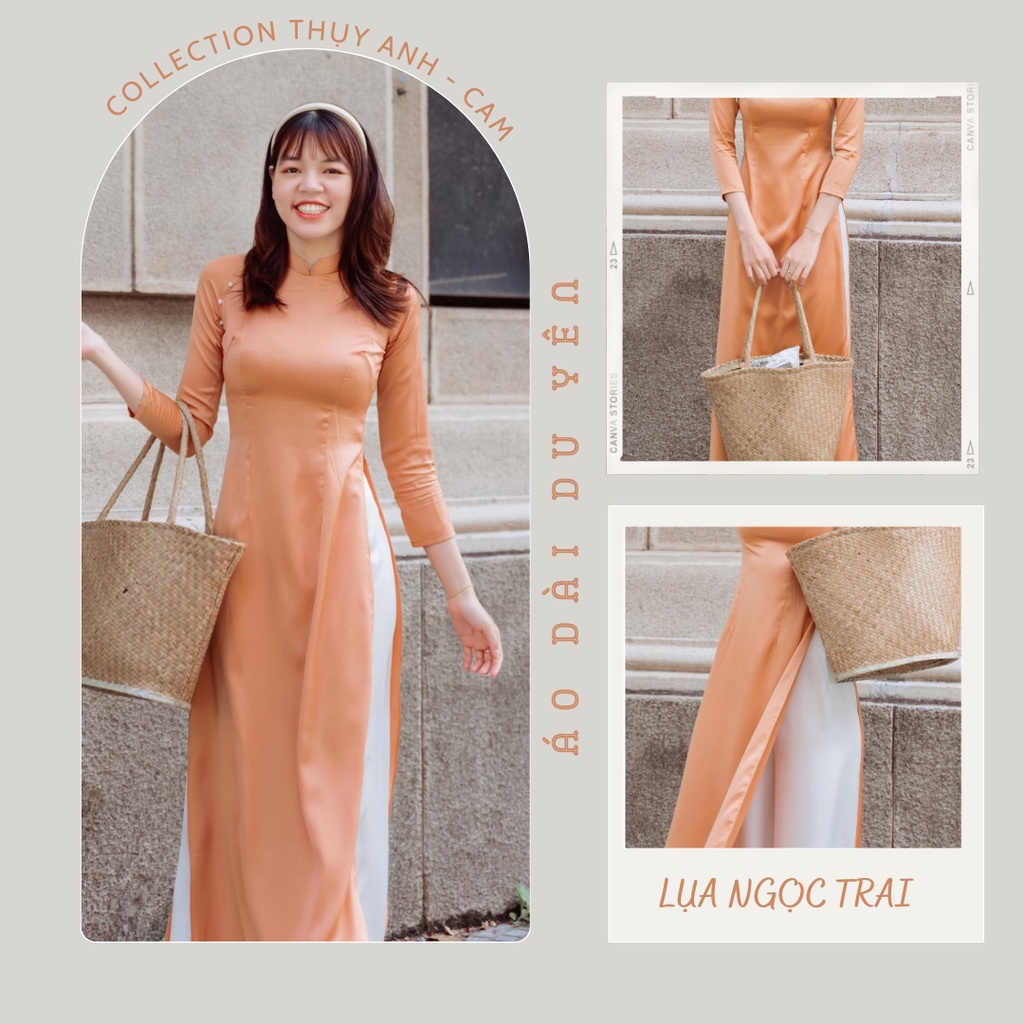 Áo Dài Cách Tân Lụa Tây Thi , Áo Dài Thụy Anh Cam (Áo Dài Thiết Kế Du Yên)