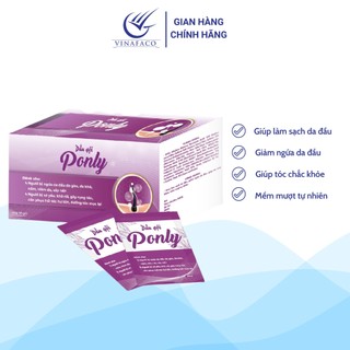 Dầu gội ponly sacofa giúp tóc chắc khỏe mềm mượt tự nhiên hộp 50 gói x 5ml