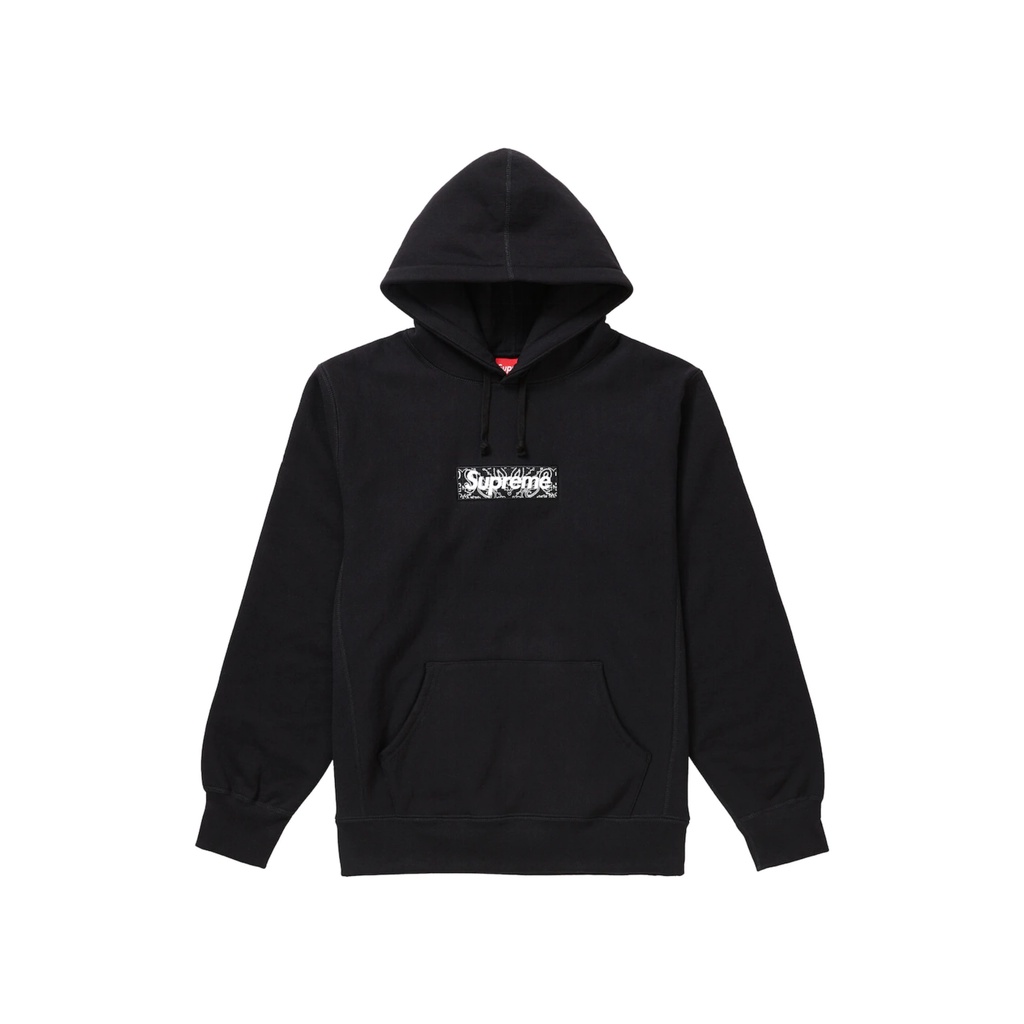 Áo khoác HOODIE SUPREME Bandana Box Logo Black 100% Cotton