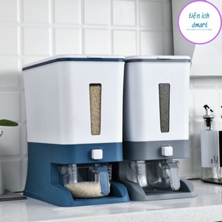 thùng gạo thông minh 12l nhựa cao cấp, thùng đựng gạo đựng ngũ cốc tiện lợi