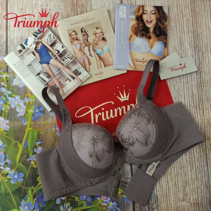 Áo ngực nữ Triumph 4191,mút mỏng, có gọng, bản lưng to 3 móc định hình ngực màu capu