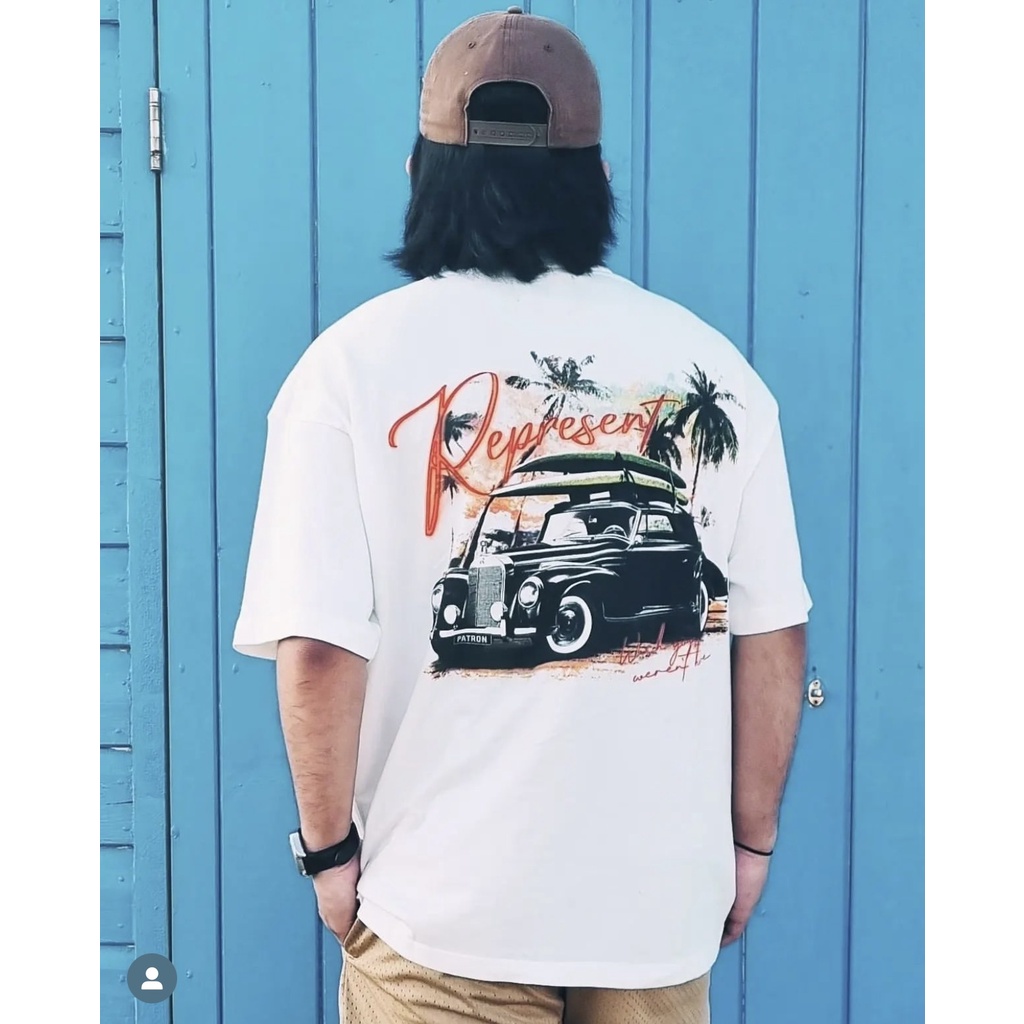 REPRESENT High Street Fashion California Limited Coconut Tree Classic Car Couple Casual Short Sleeve T-Shirt