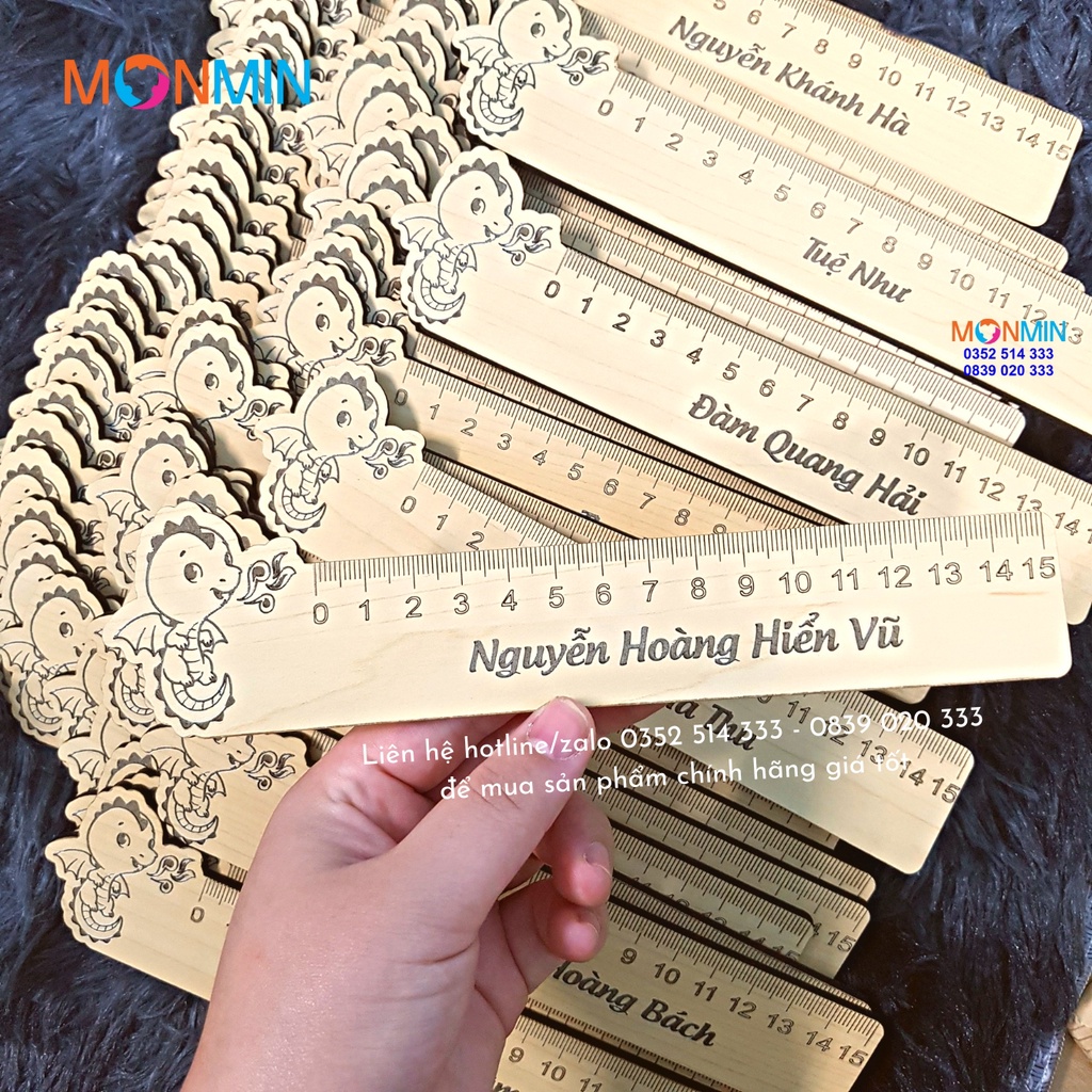 Thước gỗ học sinh khắc tên, nội dung theo yêu cầu, quà tặng, độc đáo, lưu niệm, ấn tượng