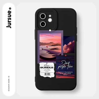 Ốp lưng JURSUE mềm chống bẩn hình độc lạ ngầu đen Cho iPhone 17 16 15 14 13 12 11 Pro Max SE 2020 X XR XS ip 8 7 Plus Y2730