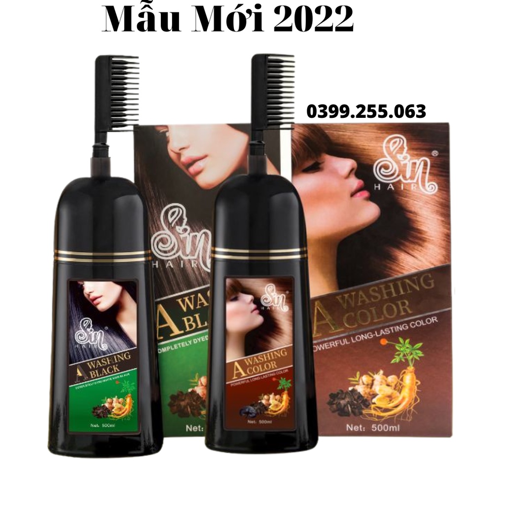 Dầu gội phủ bạc SIN HAIR chính hãng Nhật Bản, Sin hair Nâu, sin hair đen, phủ bạc sin hair