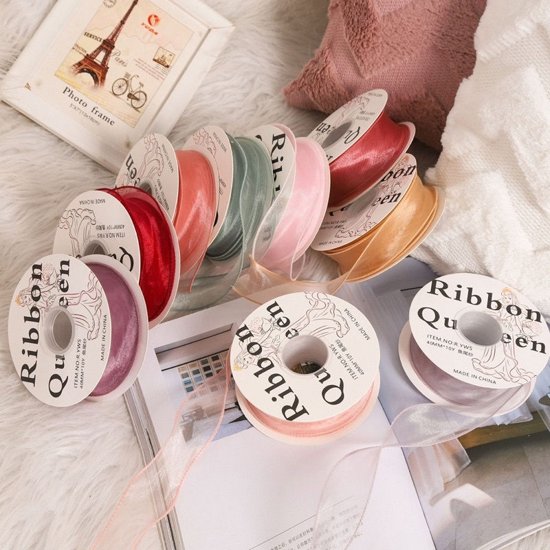 Cuộn ruy băng voan viền sóng  4cm, dài 10m