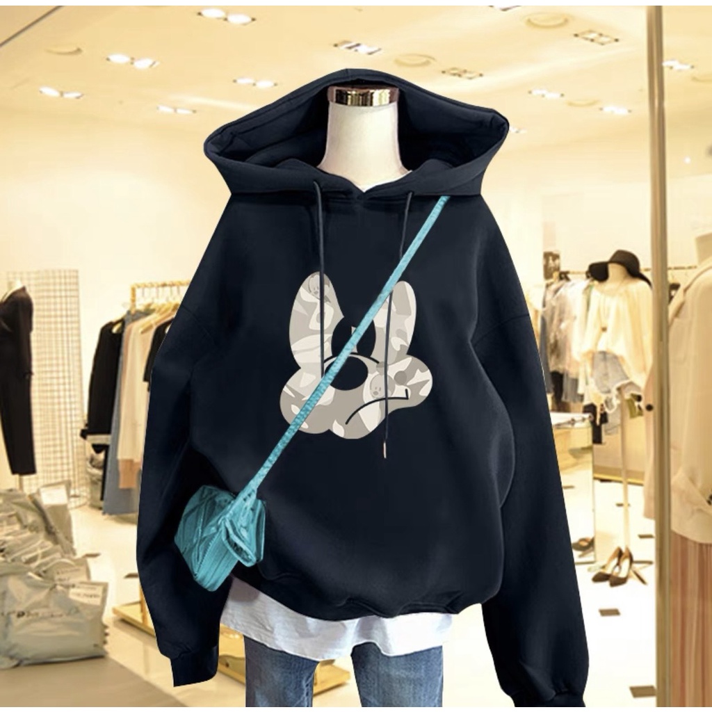 Áo hoodie khoác nỉ nam nữ form rộng HANOVA chất liệu dày dặn có mũ in hình đẹp