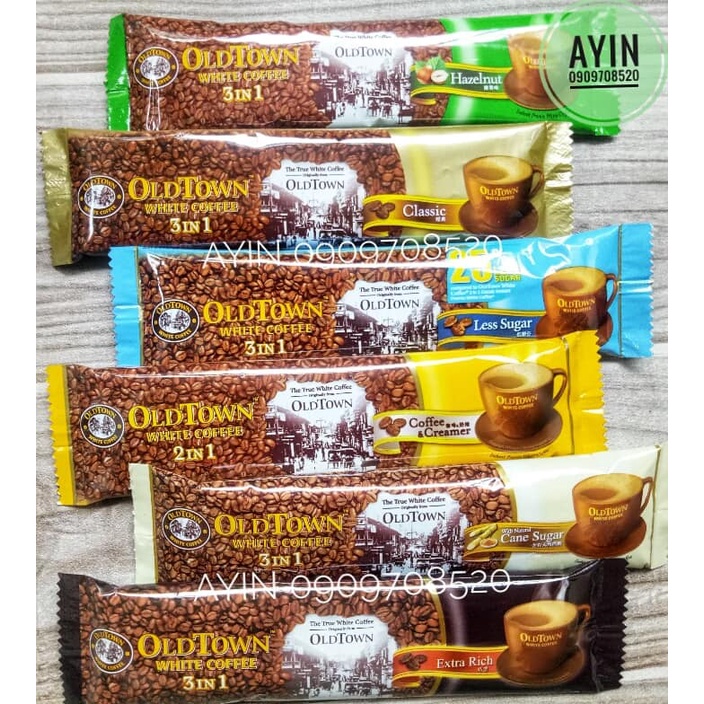 Cà phê trắng Oldtown gói lẻ mix tùy thích