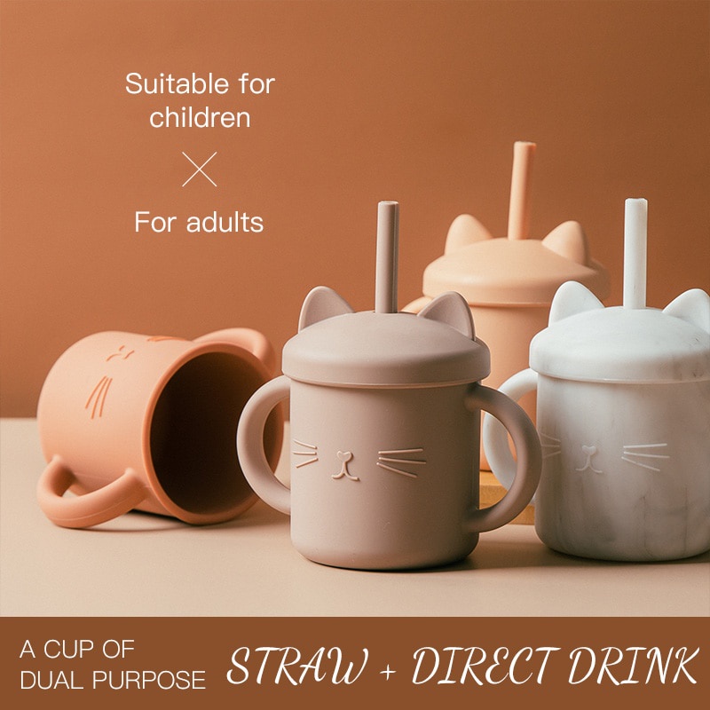 Cốc uống nước silicon KidsWorld hình bé Gấu cho trẻ em tập uống