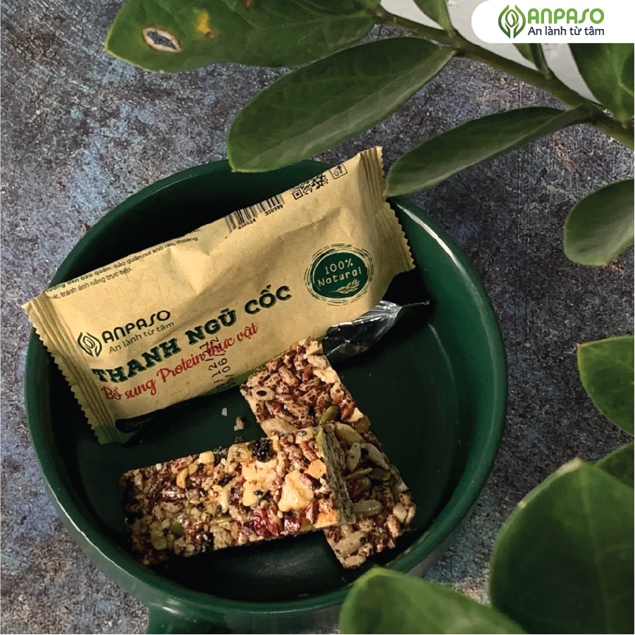Thanh Ngũ Cốc Protein Thực Vật, Anpaso Ăn Kiêng, Giảm Cân, Eat Clean, Ăn Chay Hộp 150g 6 Thanh