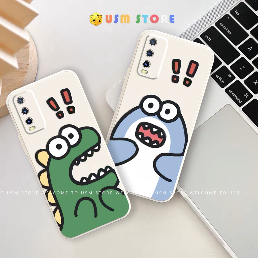 Ốp lưng Khủng Long Cá Mập VIVO Y11S / Y12A / Y12S / Y20A / Y20 / Y20G / Y20I / Y20 2021 / Y20S, viền vuông, chất TPU dẻo