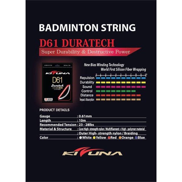 Dây cước đan vợt cầu lông Kizuna D61 Z61