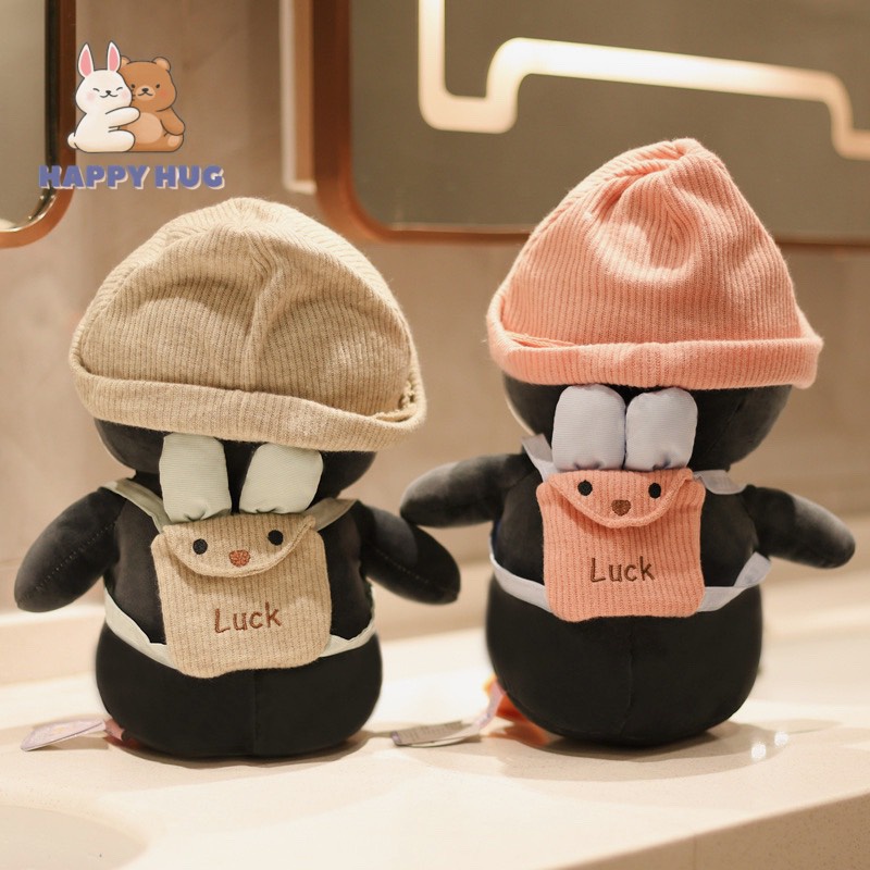 Gấu bông chim cánh cụt, đồ chơi thú nhồi bông bé trai bé gái size 22/35/45cm trang trí quà tặng dễ thương - Happy Hug
