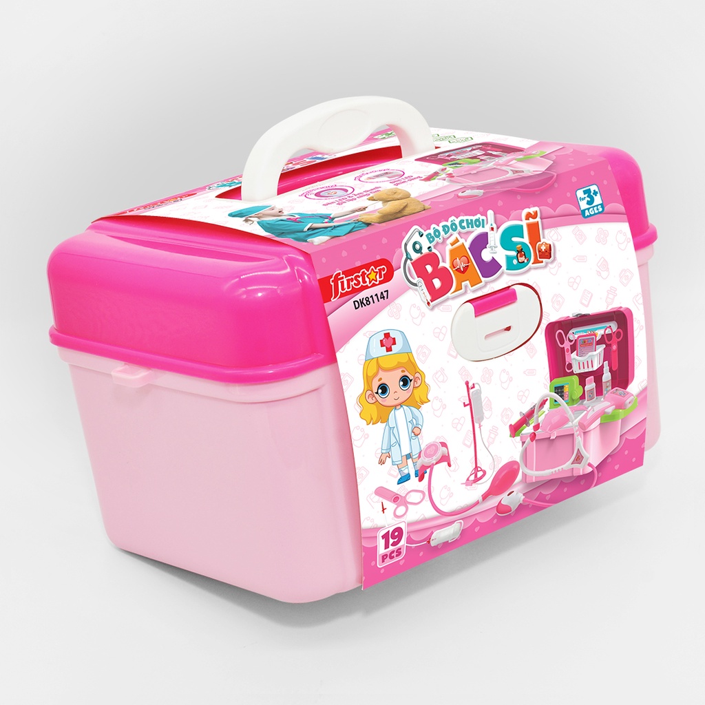 Bộ Đồ Chơi Duka Bác Sĩ Màu Hồng (19 chi tiết), DK 81147