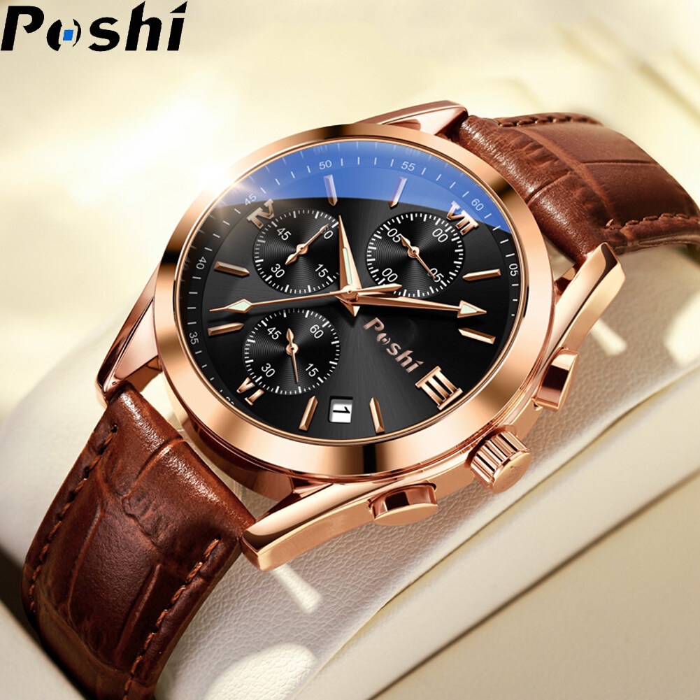 Poshi Đồng Hồ Nam Chống Thấm Nước Phong Cách Doanh Nhân
