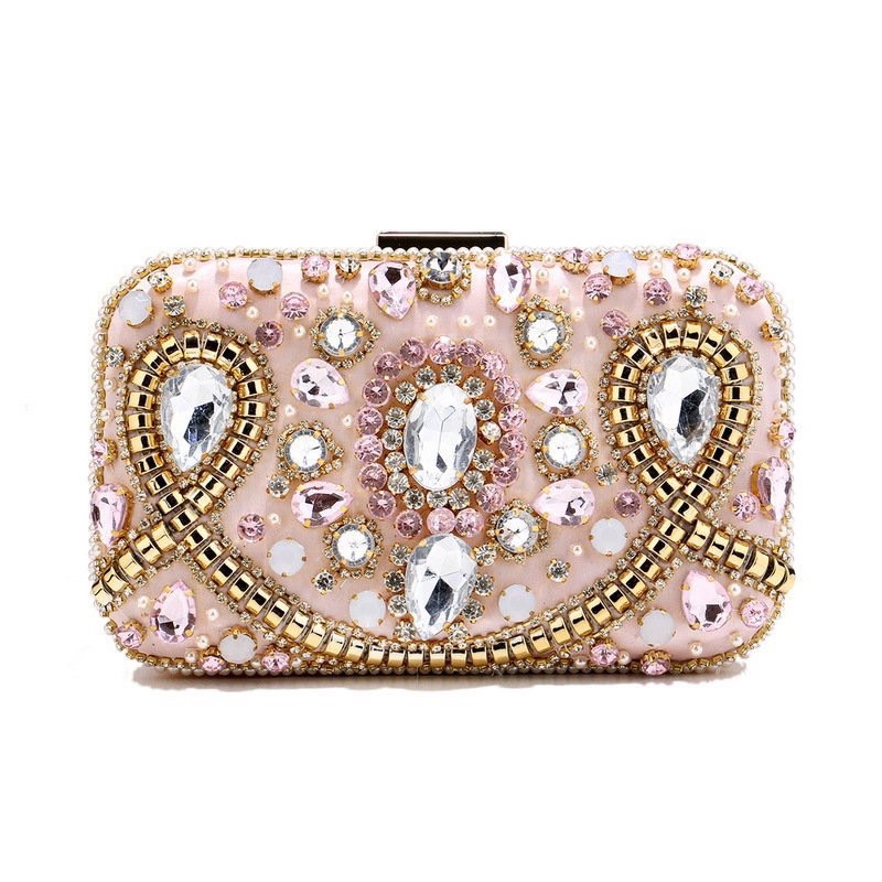 Ví dự tiệc đính đá phối hạt cườm phong cách Âu Mỹ