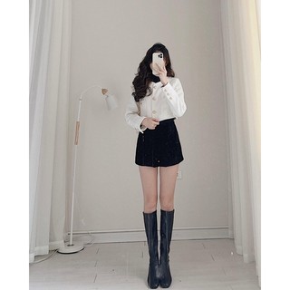 Áo dạ tweed croptop Samhyewear