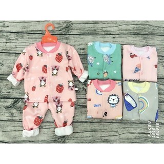 [FLASH SALE] Quần áo nỉ lông trẻ em hàng loại 1- Cài khuy vai cho bé trai và bé gái 3-15kg