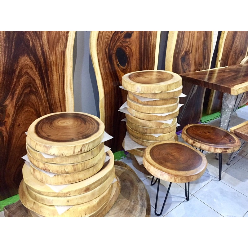 Bàn cafe/ đôn ghế gỗ me tây nhiều kích thước