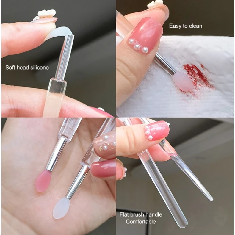 1 Cọ Trang Điểm Môi / Phấn Mắt Đa Năng Bằng Chất Liệu Silicone