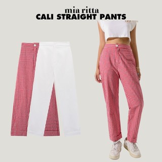 Quần Cali Straight Pants Mia Ritta Q384 quần ống suôn kẻ cạp cao