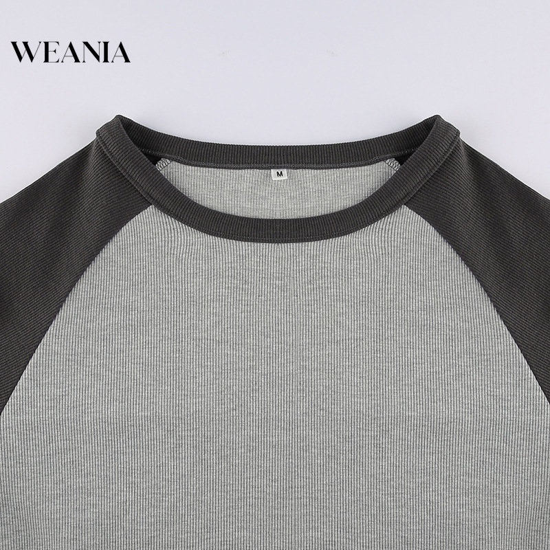 Áo Thun Dáng Rộng Màu Khối Đơn Giản WEANIA Cho Nữ