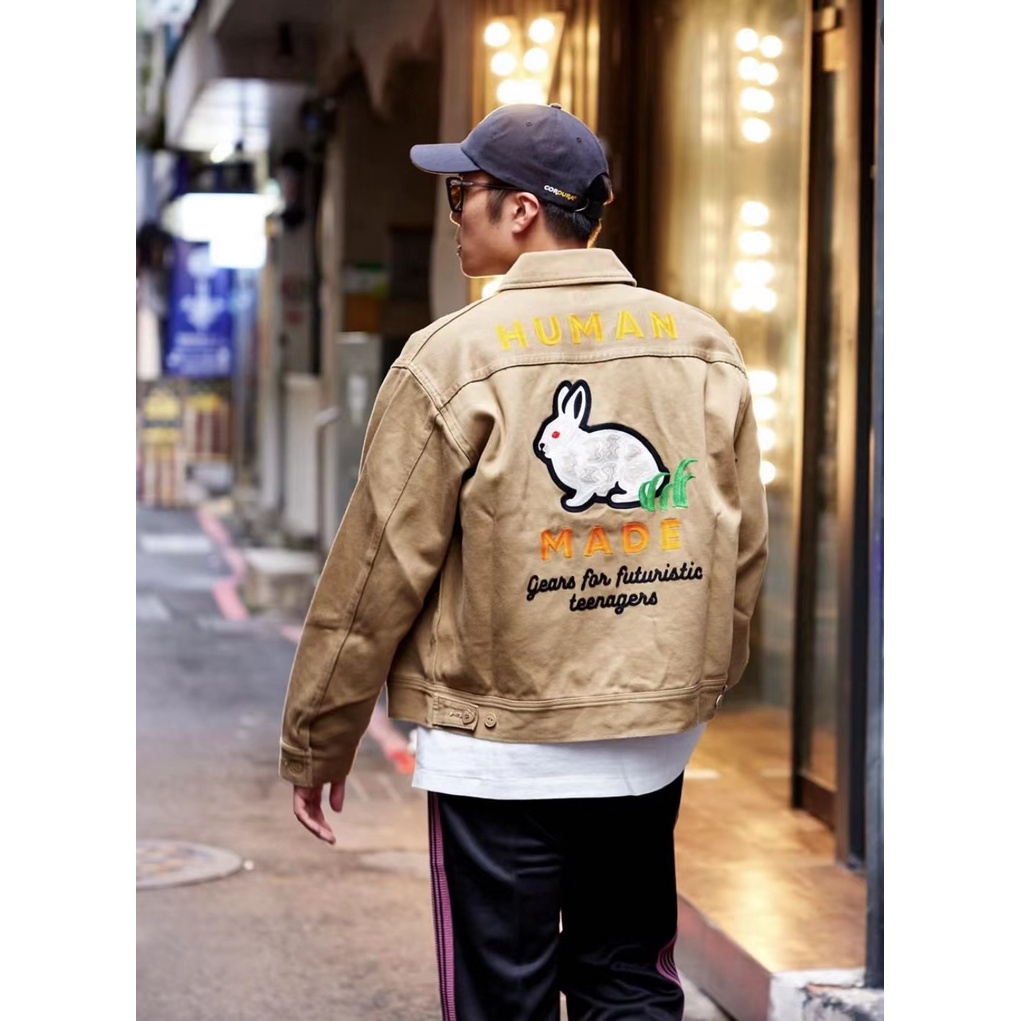 Áo Khoác Dáng Rộng Thêu Hình Thỏ Phong Cách Đường Phố NIGO Trong Năm Con Người Cho Cặp Đôi