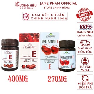 Vitamin e đỏ viên uống bổ sung vitamin e mirrolla 270mg và 400mg -chính hãng lọ nhựa