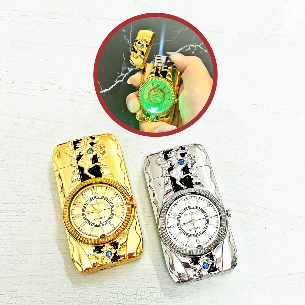 QUÀ TẶNG - 𝐇𝐨̣̂𝐩 𝐐𝐮𝐞̣𝐭 𝐁𝐚̣̂𝐭 𝐋𝐮̛̉𝐚 khè đồng hồ 2in1 hình ngựa có đèn Led - FREESHIP