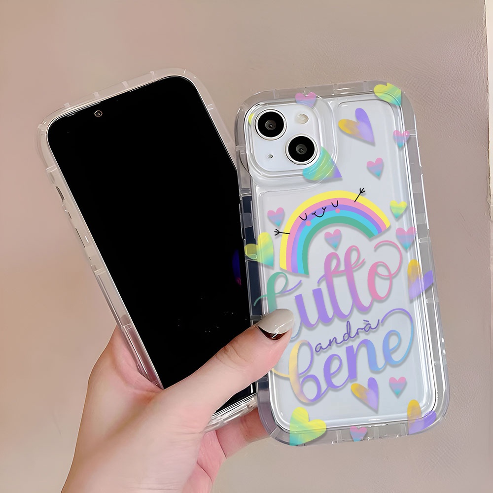 Ốp Điện Thoại Trong Suốt In Chữ Cầu Vồng Cho iphone 14promax 11 13 12 7Plus X XS Max