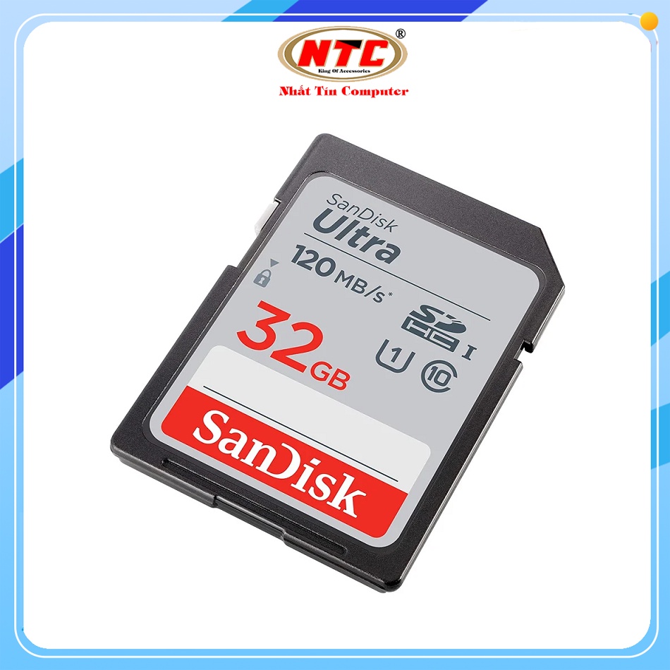 Thẻ nhớ Máy Ảnh SDHC SanDisk Ultra 32GB UHS-I U1 120MB/s (Xám)