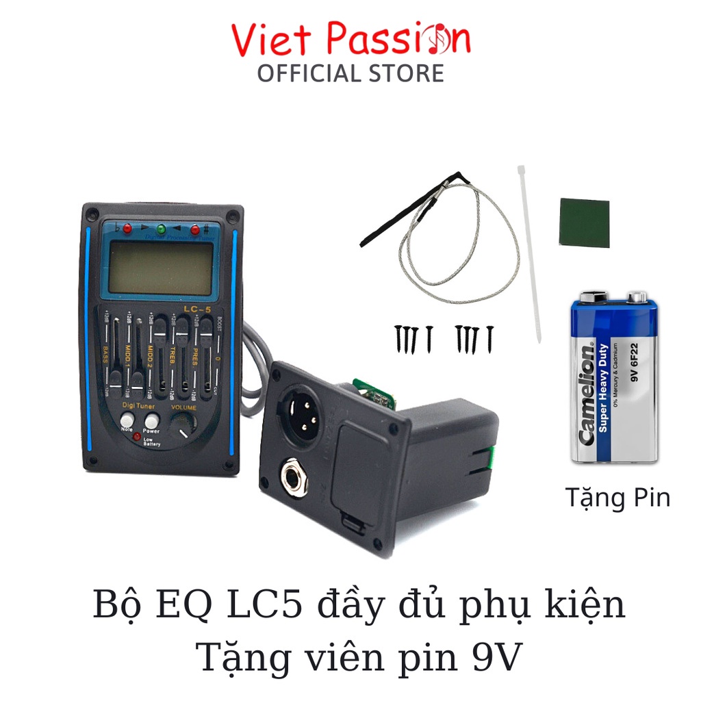 Pickup EQ LC5 cho đàn guitar acoustic classic kích âm thanh ra loa chất lượng Guitar Passion