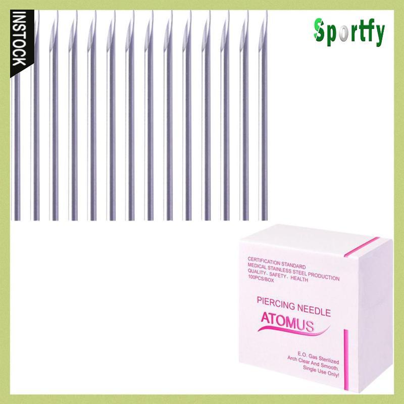 Set 100 Kim Xỏ Khuyên Tai / Rốn / Núm Vú Giả Bằng Thép Không Gỉ 12G / 14G / 16G / 18G / 20G / Mix Size