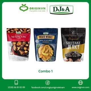 Nấm hương sấy giòn tỏi ớt dj&a 65g - khoai tây 90g - nấm hương sấy khô 60g