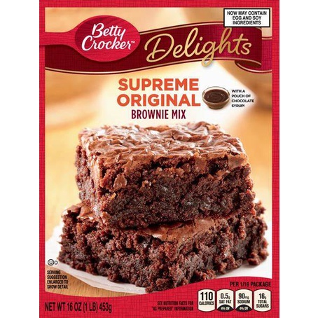 Bột Bánh Brownie Mix Supreme Original Betty Crocker Delights 453g