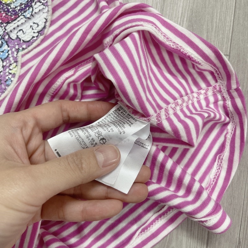 Áo thun kẻ hồng HM size 6/8y