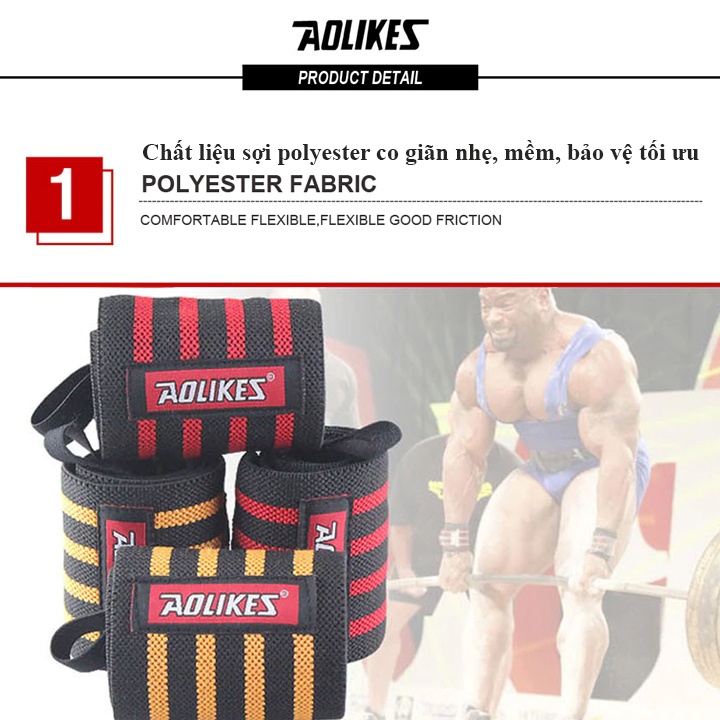 Đai quấn hổ trợ cổ tay có móc Aolikes chính hãng A1539