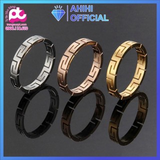Nhẫn titan nữ vạn lý trường thành cách điệu cao cấp thép không gỉ titanium