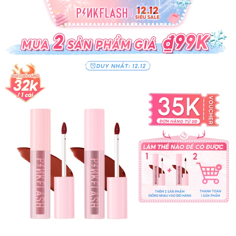 Son Tint Nhung Lì PINKFLASH More&More Sắc Tố Cao Mịn Mượt Mềm Mại Như Mousse Lâu Trôi Đa Năng Dễ Tán Đều