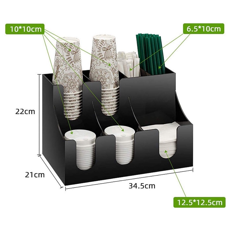Kệ để ly cốc nhựa 2 tầng - Giá đựng ly cốc giấy 2 tầng
