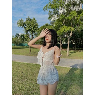 Pyjama nữ hoa nhí Lila set, Bộ đồ ngủ nữ mặc nhà hoa nhí dễ thương Uri Studio