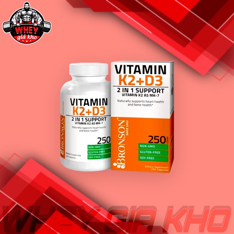 Bronson Vitamin K2 + D3 (120 viên) nhập Mỹ - Bảo Vệ Xương Khớp + Tăng Đề Kháng