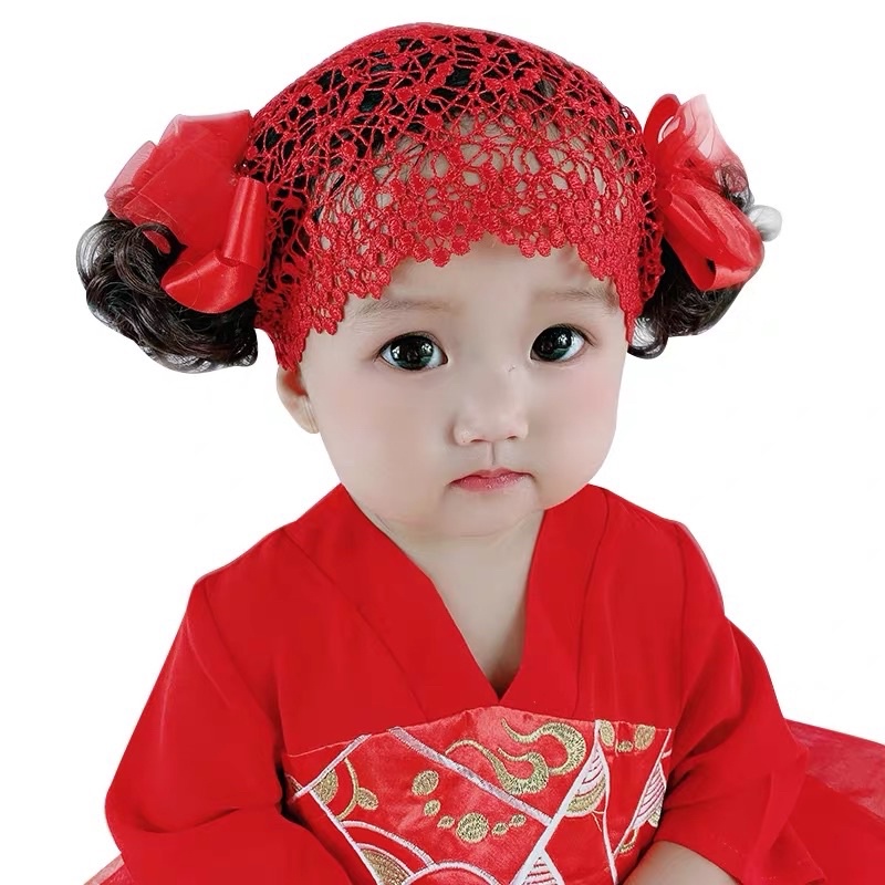 Băng đô búi tóc giả cho bé gái